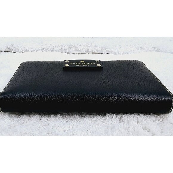 KATE SPADE NEW YORK Wellesley Neda Black Textured Leather Zip Around Wallet - Picture 6 of 13